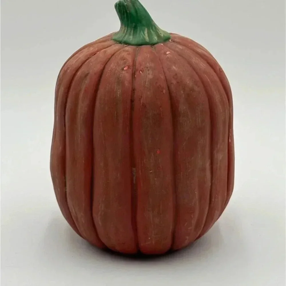 VTG 89'Scioto Mold Ceramic Halloween Face Orange Pumpkin Jack O Lantern NO LIGHT